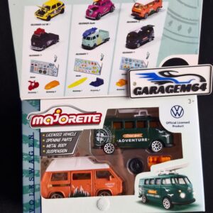 Set com 2 miniaturas Majorette Volkswagen The Originals. Produto original, acabamento premium diecast, ideal para colecionadores e fãs da marca VW.