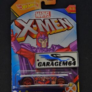 Miniatura Hot Wheels temática X-Men com design exclusivo e foco em colecionadores geek